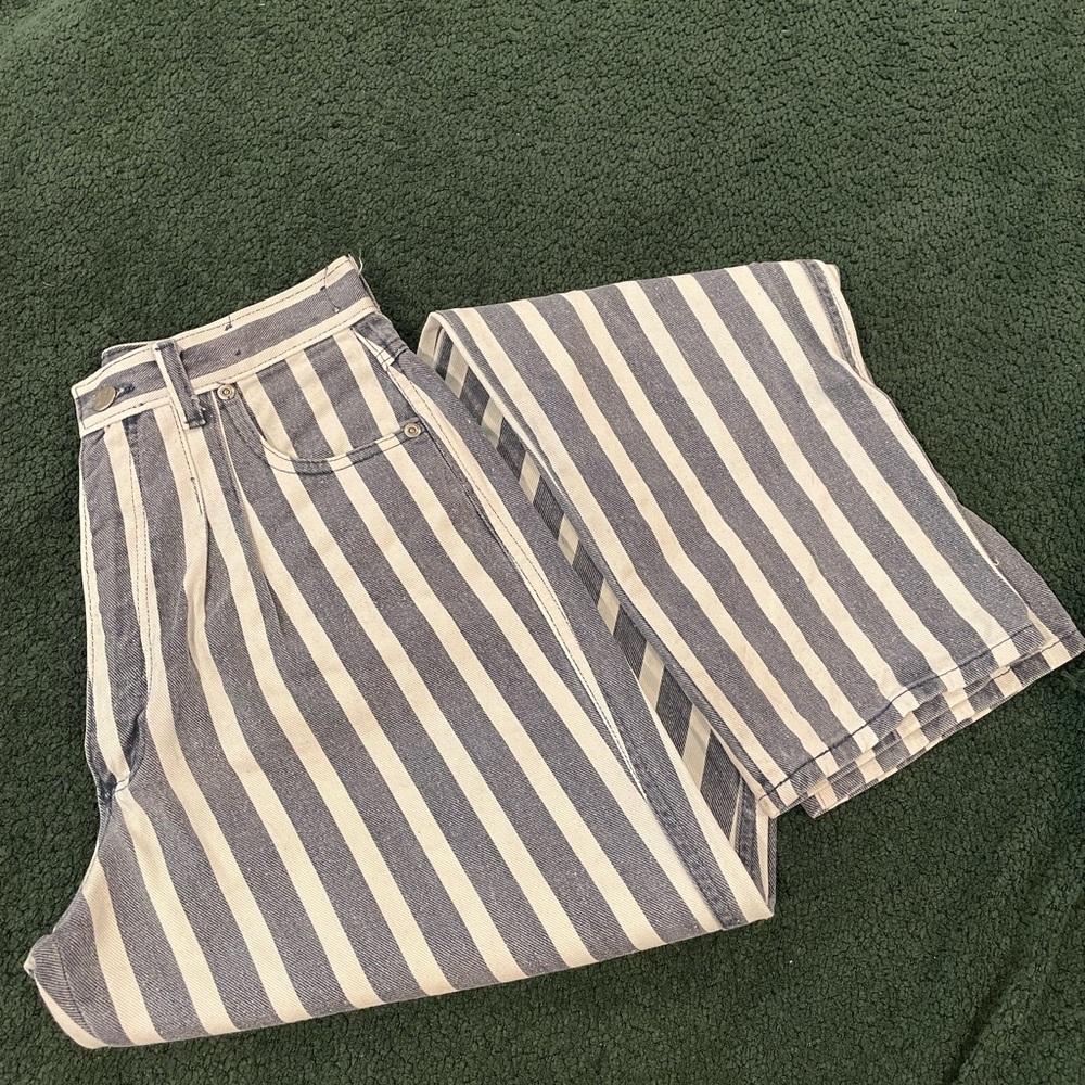 Panhandle Slim Striped Blue and White Jeans